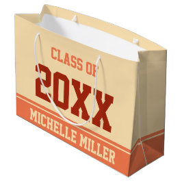 Klasse 20xx und Grad's Name Peach and Coral Große Geschenktüte