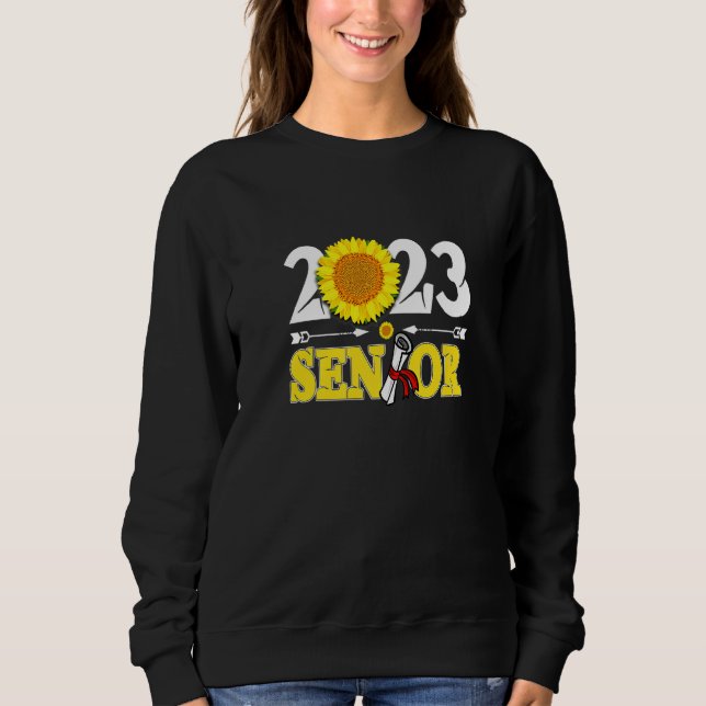 Klasse 23 Senior 2023 Sonnenblumen-Abschluss Sweatshirt (Vorderseite)