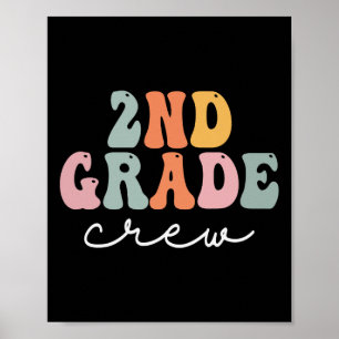 Klasse 2 Crew Retro Groovy Frauen Glücklicher erst Poster