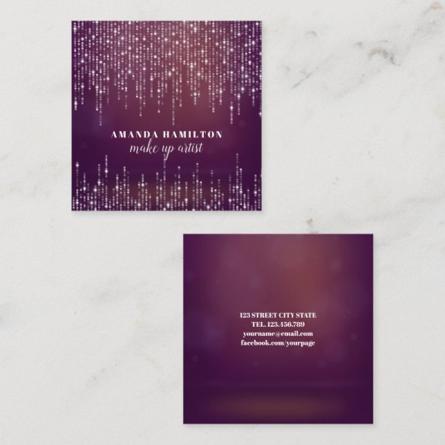 Klasse 2 Lichterfolge Rosa Glam bilden Künstler Quadratische Visitenkarte (Vorne/Hinten)
