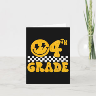 Klasse 4 Groovy Smile Gesicht Viertklässler Lehrer Karte