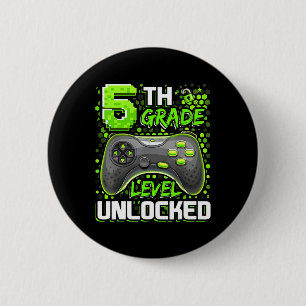Klasse 5 freigeschaltetes Gaming Gamer Jungen Zurü Button