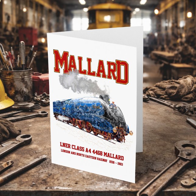 Klasse A4 Mallard - Weltschnellste Dampflokomotive Dankeskarte (Class A4 Mallard - World Fastest Steam Locomotive. Thank You Card)