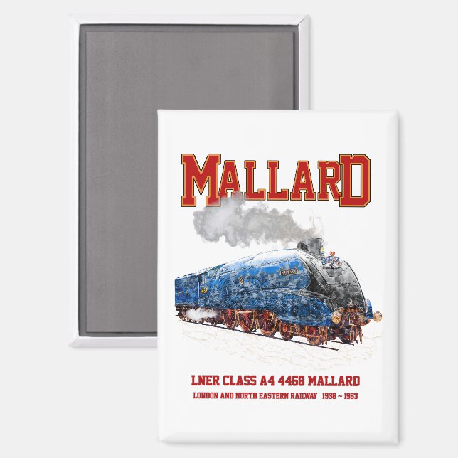 Klasse A4 Mallard - Weltweit schnellste Dampflokom Magnet (Vorderseite/Rückseite)