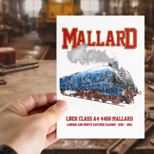 Klasse A4 Mallard - Weltweit schnellste Dampflokom Postkarte