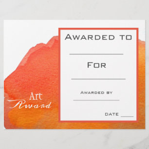Klasse Art Award Orangen Farbe Spritzwasser