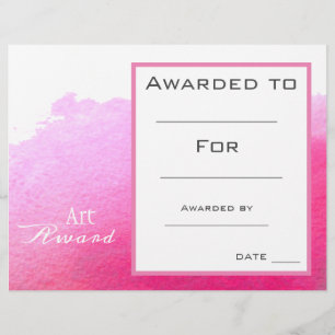 Klasse Art Award rosa Farbe spritzen Aquarell
