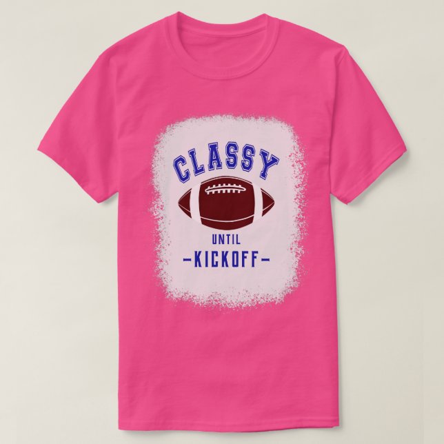 Klasse bis zum Kickoff Blauer Farbbuchstaben des L T-Shirt (Design vorne)