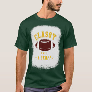 Klasse bis zum Kickoff Fan gelbe Buchstaben T-Shirt