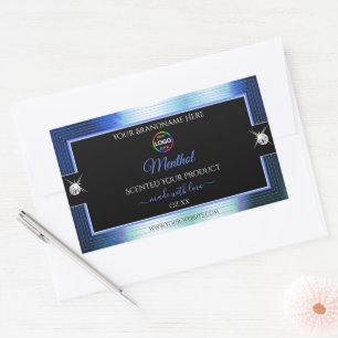 Klasse Black Shiny Royal Blue Logo Product Label Rechteckiger Aufkleber