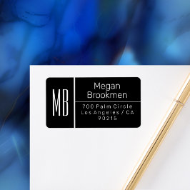 Klasse Blk & Weiß/DIY Name Anschrift Monogramm/VS  Adressaufkleber