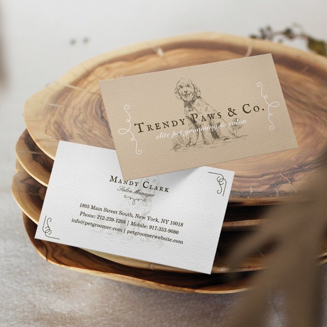 Klasse Boutique Stil Pet Salon Goldendoodle Dog Visitenkarte (Von Creator hochgeladen)