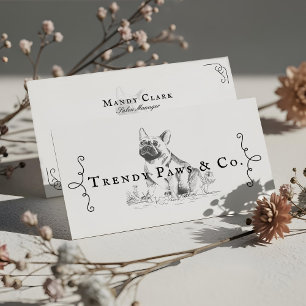 Klasse Boutique Stilsalon Französischer BullDog Visitenkarte