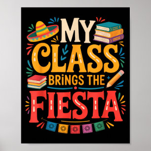Klasse bringt die Fiesta lustiger Lehrer Schule Poster