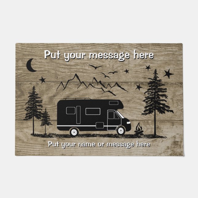 Klasse C RV Rustikale Personalisierte Bauart Fußmatte (Vorderseite)