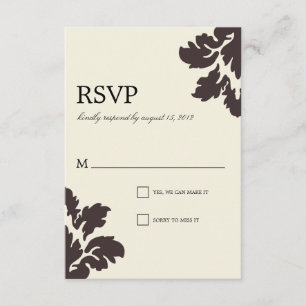KLASSE DAMAST HOCHZEITRSVP RSVP KARTE