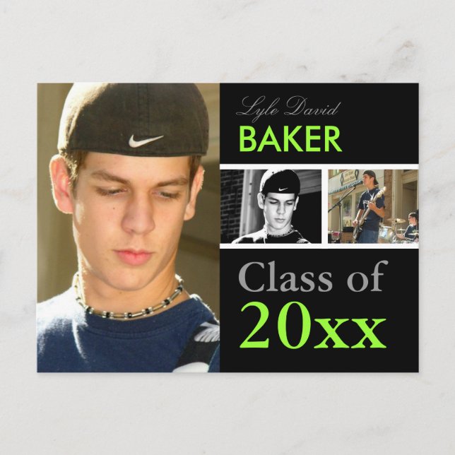 Klasse der 201x Abschluss/DIY-Schriftart+Farben Einladungspostkarte (Vorderseite)