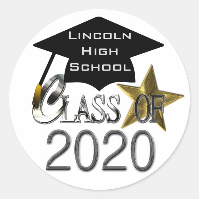 Klasse der 2020-Abschluss-Siegel Runder Aufkleber (Vorderseite)