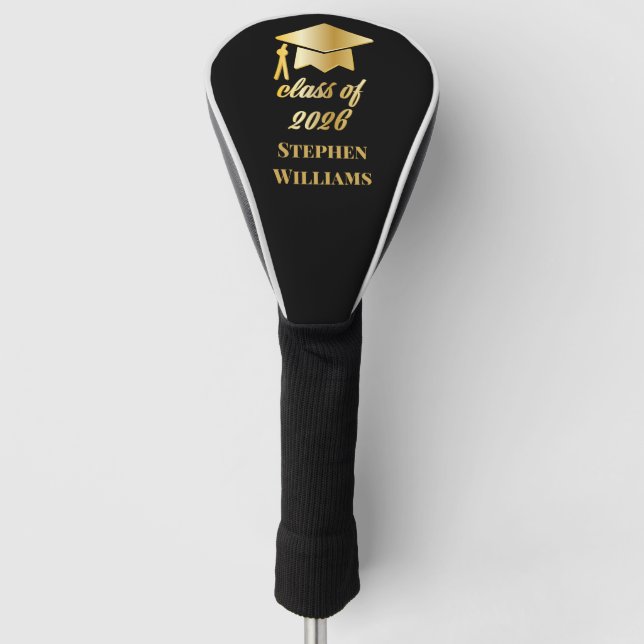 Klasse der 2023-Gold-Monogramm | Name Golf Headcover (Vorderseite)
