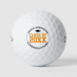 Klasse der 2025 Fun & Stylish Orange Abschluss Gif Golfball
