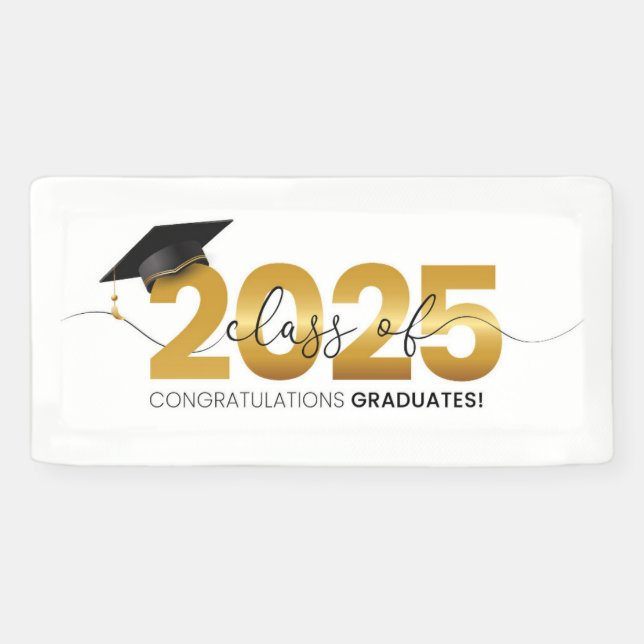 Klasse der 2025 Glückwünsche Graduates Banner (Horizontal)
