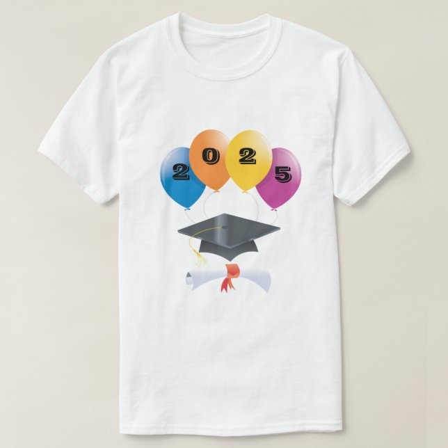 Klasse der Abschluss-Balloons-Graduate-Diploma 202 T-Shirt (Design vorne)