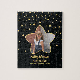 Klasse der Black & Gold Stars Foto Abschluss 2023 Puzzle