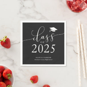 Klasse der Black Graduation Party 2025 Serviette