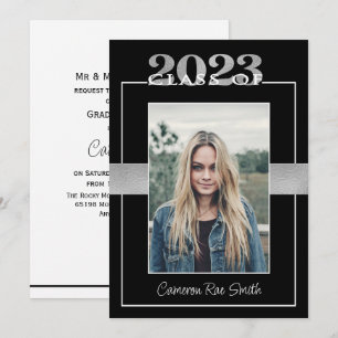 Klasse der Black & Silver Graduation Party 2023 Einladung