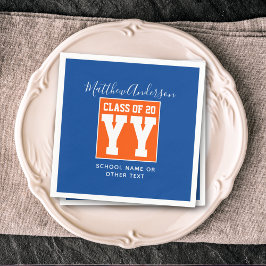 Klasse der Blauen und Orangenen Graduationspartei Serviette