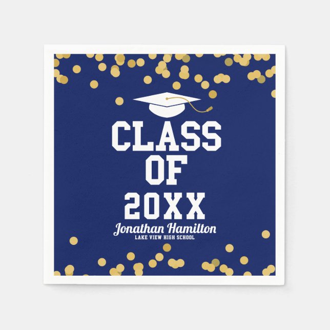 Klasse der Blue Graduation Party 2021 Serviette (Vorderseite)
