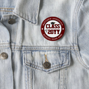 Klasse der Burgundy Graduate Graduation Party 2024 Button