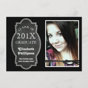 Klasse der Chalkboard Plaque mit Foto 2013 Einladung