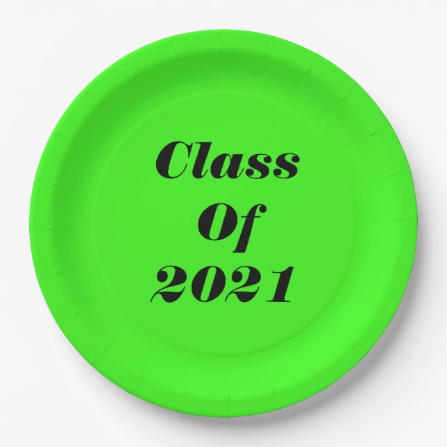 Klasse der "Custom Neon Green Graduation Party" 20 Pappteller (Vorderseite)
