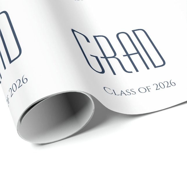 Klasse der einfachen blauen Typografie des Abschlu Geschenkpapier (Rolleneckpunkt)