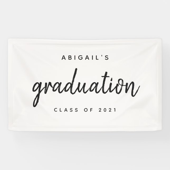 Klasse der einfachen Chic Graduation Party 2021 Banner (Horizontal)