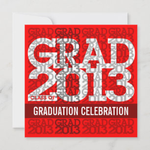 Klasse der Einladung zur Graduation Party Red