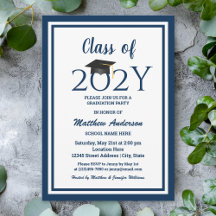 Klasse der Elegant Navy Blue Graduation Party 2023