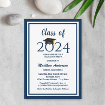 Klasse der Elegant Navy Blue Graduation Party 2023