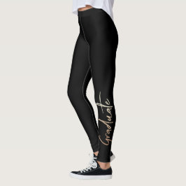 Klasse der eleganten Typografie Graduate Black Gol Leggings