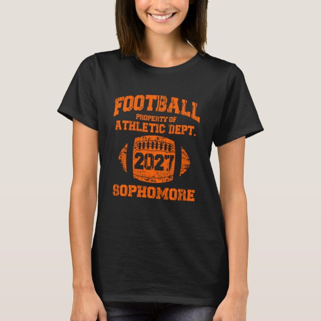Klasse der Fußball-Uni in der Oberstufe 2027 T-Shirt (Vorderseite)