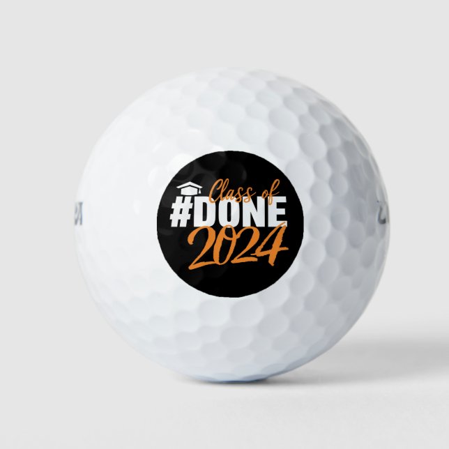 Klasse der Geschenke für Abschluss 2024 für seine  Golfball (Vorderseite)