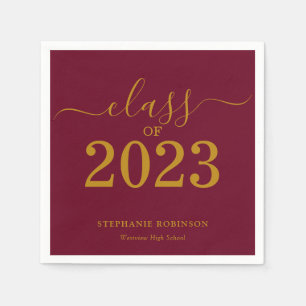 Klasse der Gold Maroon Graduation Party 2023 Serviette