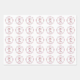 Klasse der Graduate Burgundy White Typografy Geschenkpapier Set