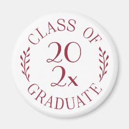 Klasse der Graduate Chic Burgundy Typografie 2025 Magnet