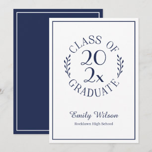 Klasse der Graduate Name Chic Navy White Typografi Ankündigung