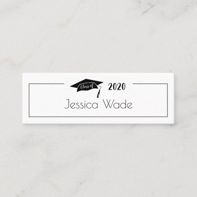 Klasse der Graduation Cap Name Card 2021 Mini Visitenkarte (Vorderseite)