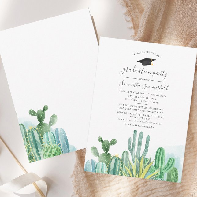 Klasse der Graduation Party Grad Cacti Pflanze 202 Einladung (Class of 2025 Grad Cacti Plants Graduation Party Invitation)