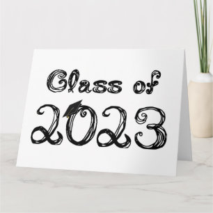 Klasse der Graduationskappe für Schriftart 2023 Karte
