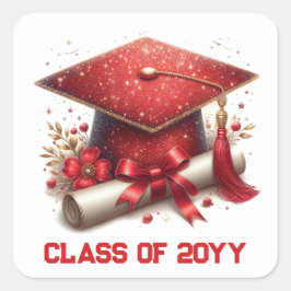 Klasse der Graduationsstufe und des Diploms Quadratischer Aufkleber